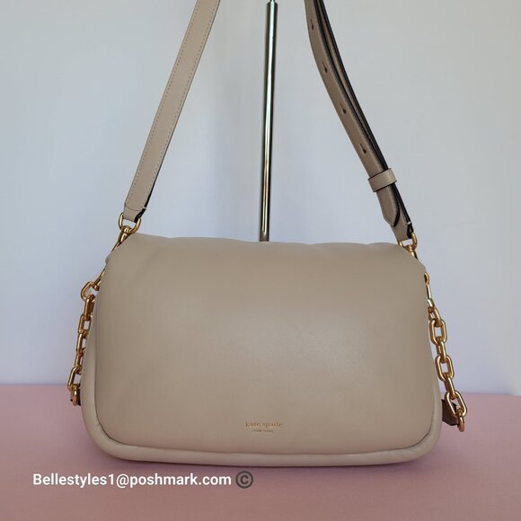 KATE SPADE Dakota Puffy Smooth Leather Convertible Crossbody Bag- Feather🎈$248⭐ - Picture 7 of 16
